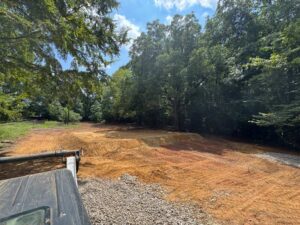 land that was graded and leveled with bobcat machines by One Stop Dumpsters and Demo in Charlotte North Carolina