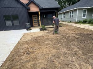 ground that was graded and leveled with bobcat machines by One Stop Dumpsters and Demo in Charlotte North Carolina